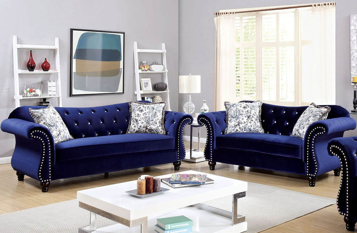 YULIETTE Blue Sofa & Loveseat