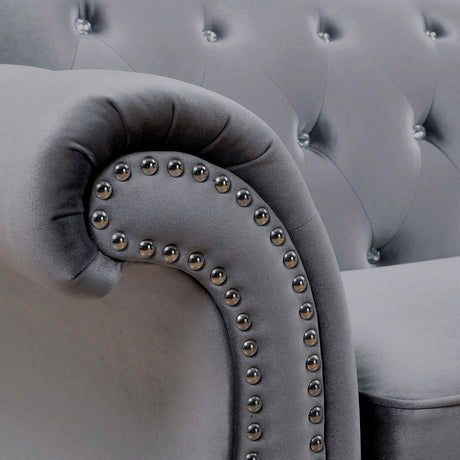 YULIETTE Gray 76" Wide Loveseat