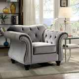 YULIETTE Gray 47" Wide Arm Chair