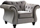 YULIETTE Gray 47" Wide Arm Chair