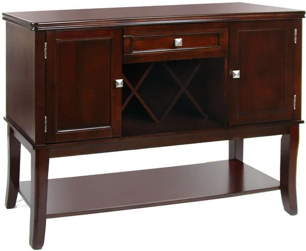 KACINA Dark Brown 52" Wide Server with Wine Rack