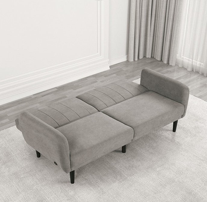 KADE Gray 81" Wide Adjustable Sofa Bed with USB