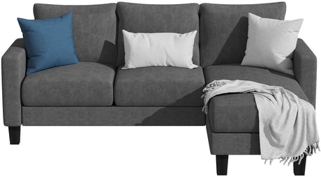 KALIMA Dark Gray 71" Wide Reversible Sofa Chaise