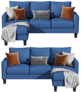 KALIMA Blue 71" Wide Reversible Sofa Chaise
