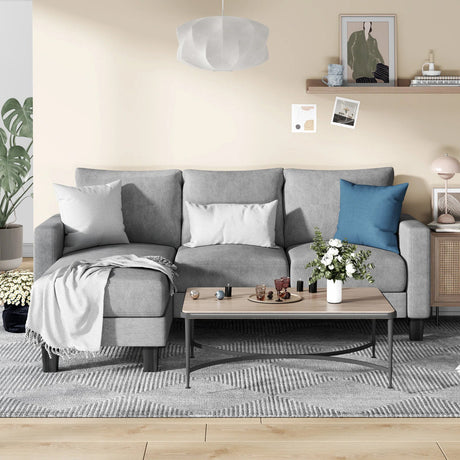KALIMA Light Gray 71" Wide Reversible Sofa Chaise
