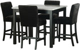 KALIPSO Black Corduroy 5 Piece Counter Height Set