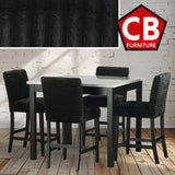 KALIPSO Black Corduroy 5 Piece Counter Height Set