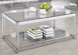 KALISTA 48" Wide Coffee Table with Acrylic Legs