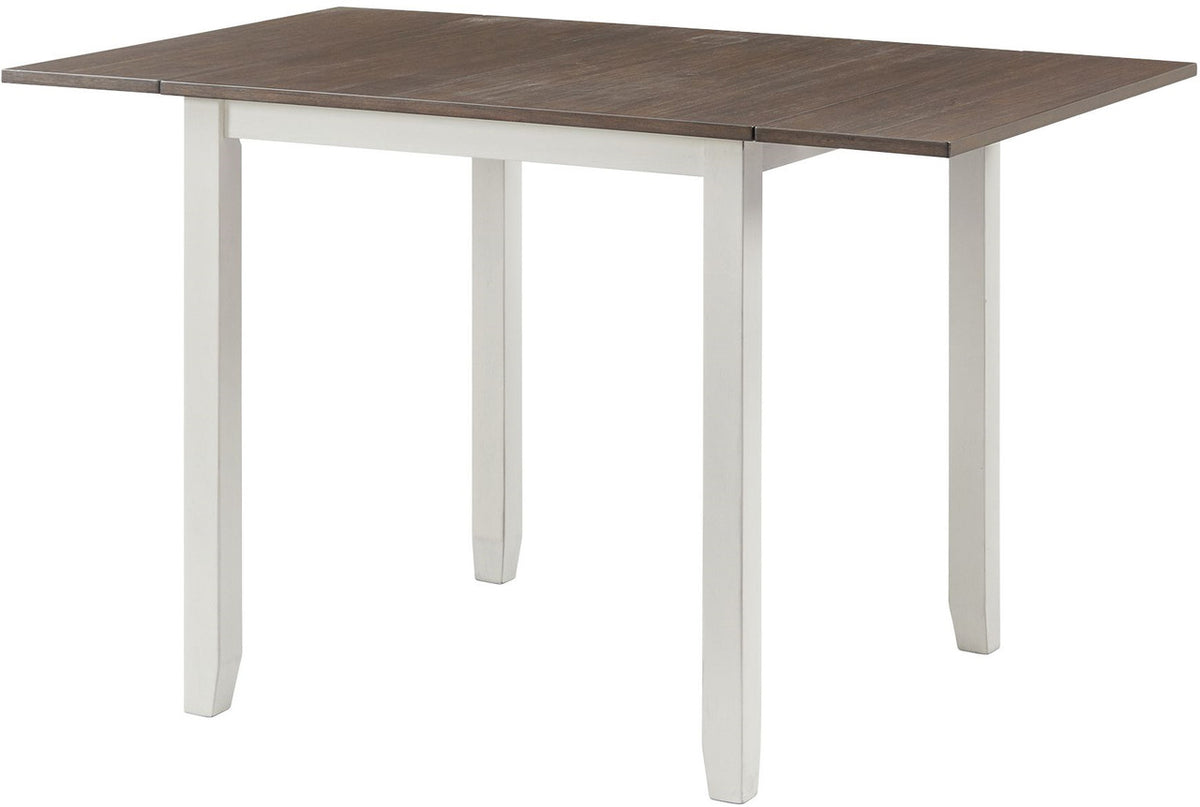 KALVEN White & Brown 3 Piece Drop-Leaf Dining Set