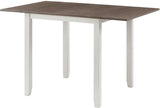 KALVEN White & Brown 3 Piece Drop-Leaf Dining Set