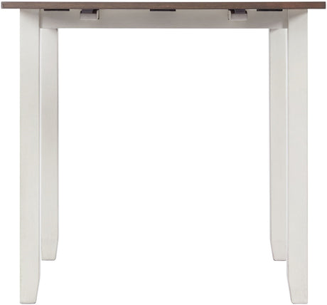 KALVEN White & Brown 3 Piece Drop-Leaf Dining Set