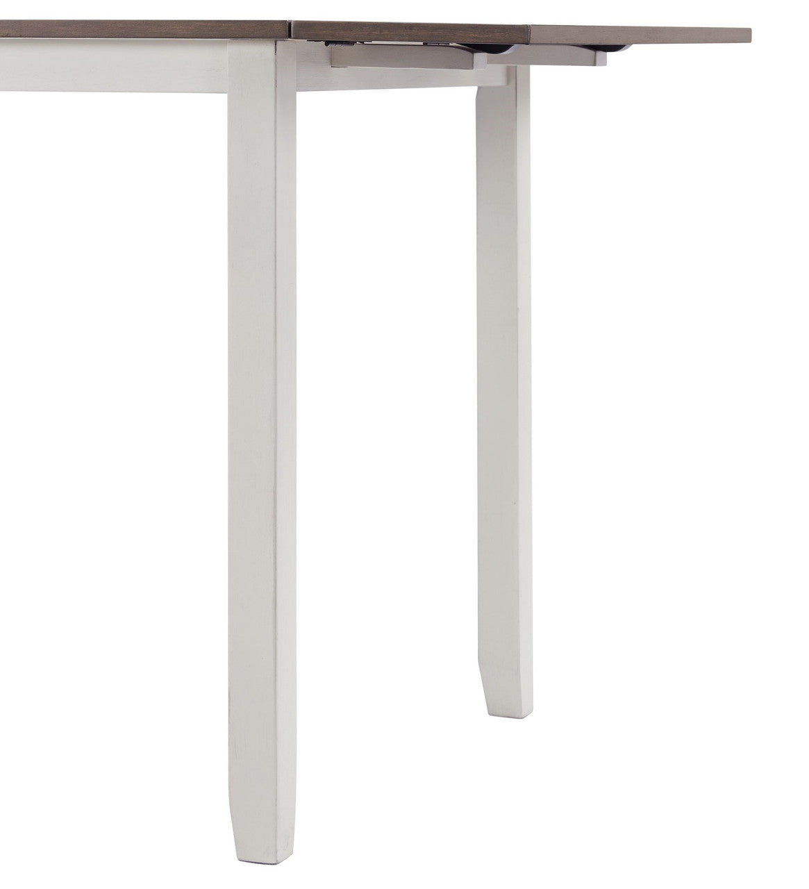 KALVEN White & Brown 3 Piece Drop-Leaf Dining Set