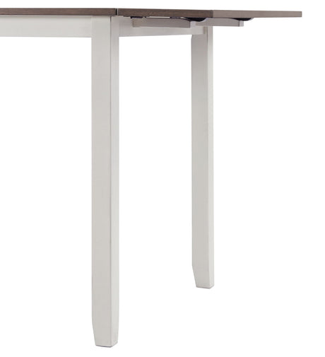 KALVEN White & Brown 3 Piece Drop-Leaf Dining Set