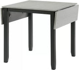 KALVEN Black & Gray 3 Piece Drop-Leaf Dining Set