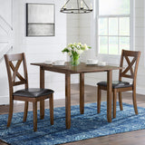 KALVEN Brown 3 Piece Drop-Leaf Dining Set