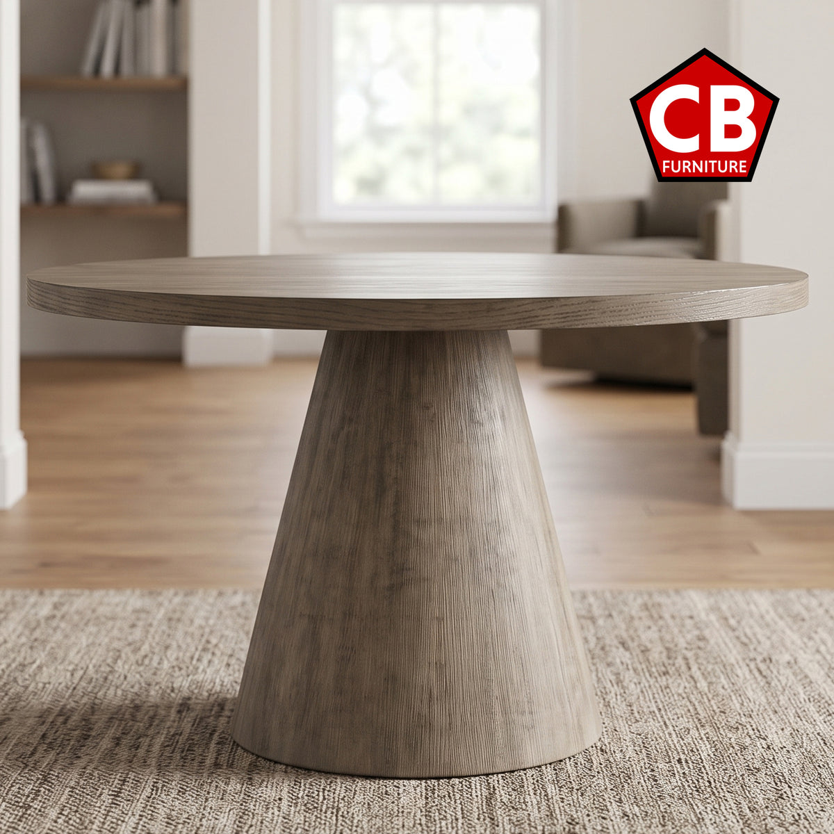 KARIM Natural Brown 52" x 52" Round Dining Table
