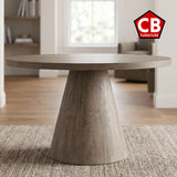 KARIM Natural Brown 52" x 52" Round Dining Table