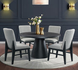 KARIM Black & Gray Boucle 5 Piece Dining Set