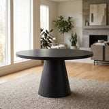 KARIM Black 52" x 52" Round Dining Table