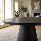 KARIM Black 52" x 52" Round Dining Table