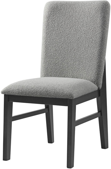 KARIM Black & Gray Boucle 7 Piece Dining Set