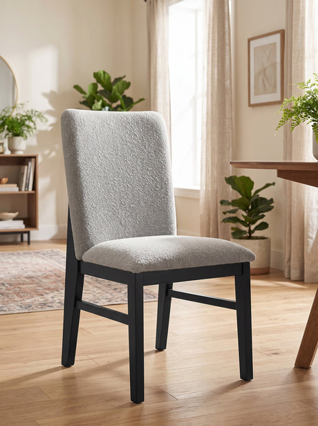KARIM Black & Gray Boucle 20" Wide Dining Chair
