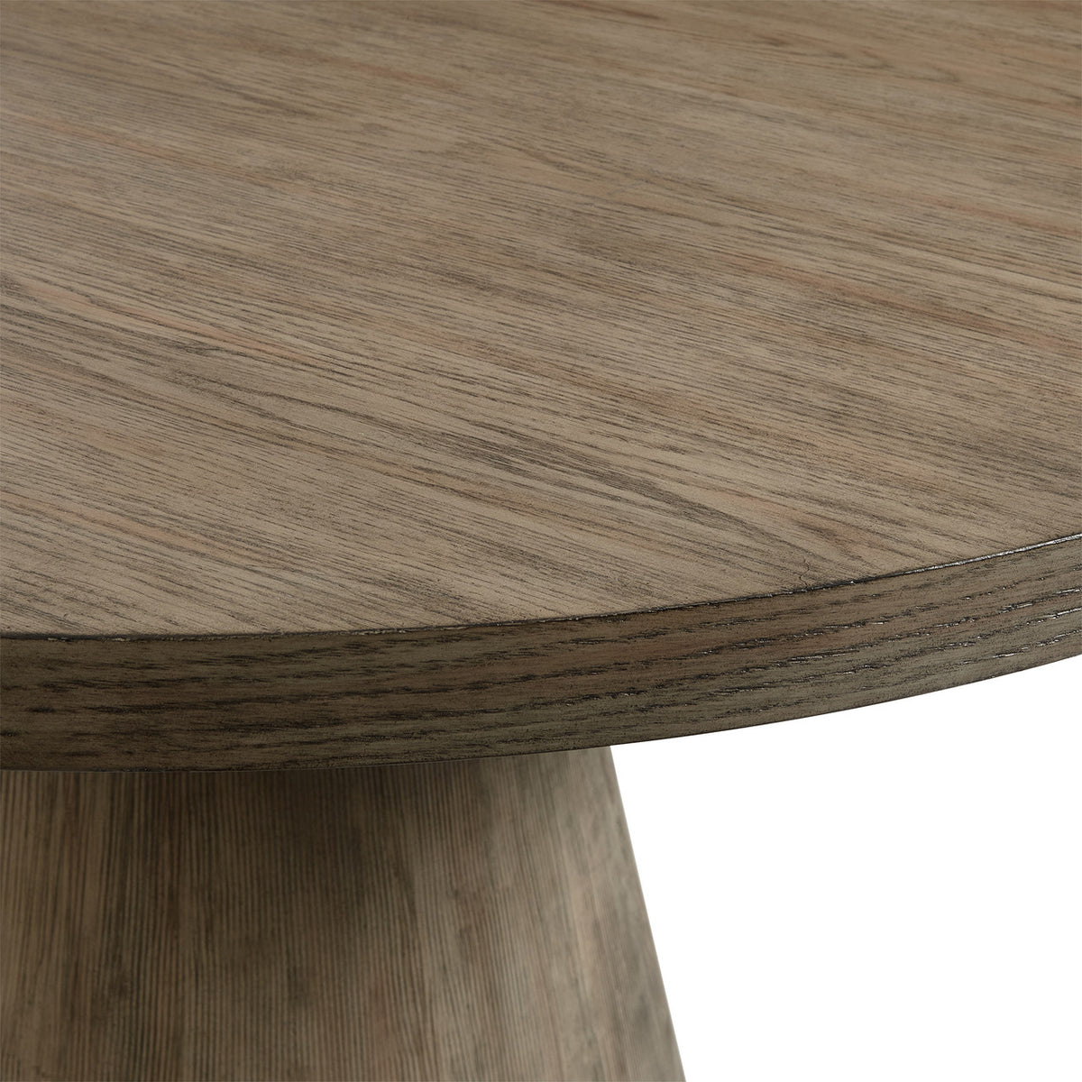 KARIM Natural Brown & Rounded Gray Boucle 5 Piece Dining Set