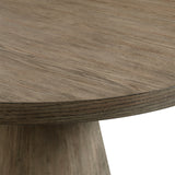KARIM Natural Brown & Rounded Gray Boucle 5 Piece Dining Set