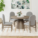 KARIM Natural Brown 52" Wide Round Dining Table