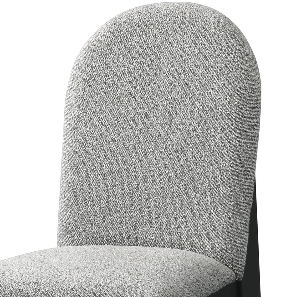 KARIM Black & Gray Boucle 20" Wide Rounded Dining Chair
