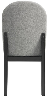 KARIM Black & Gray Boucle 20" Wide Rounded Dining Chair