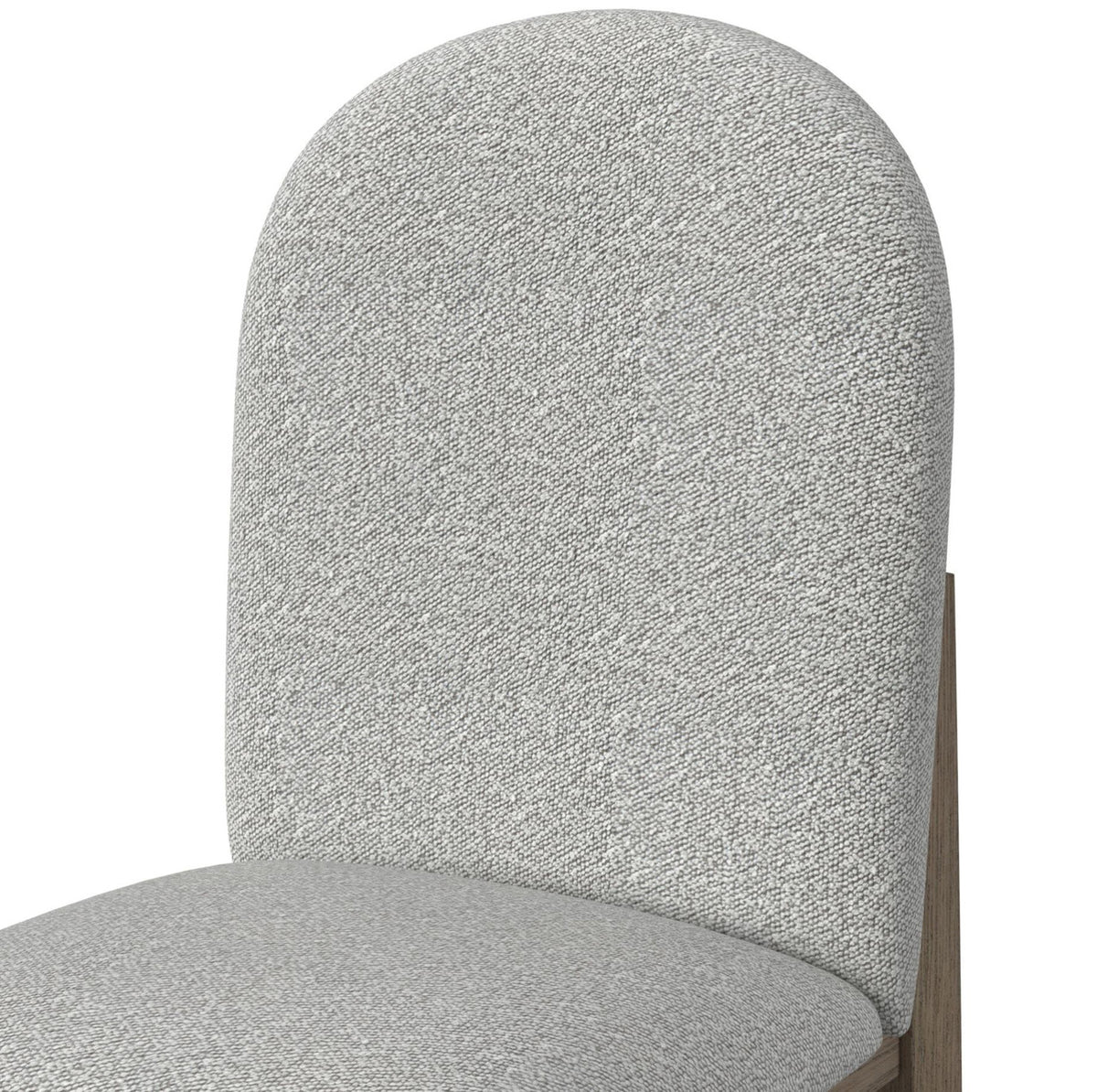 KARIM Natural Brown & Gray Boucle 20" Wide Rounded Dining Chair