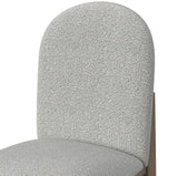 KARIM Natural Brown & Gray Boucle 20" Wide Rounded Dining Chair