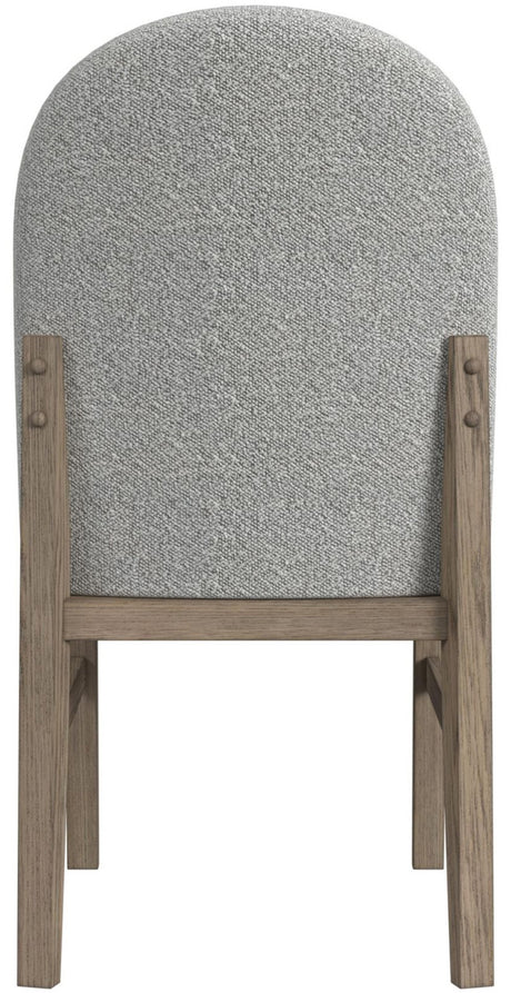 KARIM Natural Brown & Gray Boucle 20" Wide Rounded Dining Chair