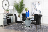 KAROLINA Mirror Diamond 5 Piece Dining Set with DARLA Black Chairs