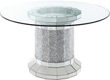KAROLINA Mirror Diamond 5 Piece Dining Set with DARLA Teal Chairs