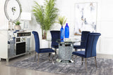 KAROLINA Mirror Diamond 5 Piece Dining Set with DARLA Dark Blue Chairs