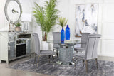 KAROLINA Mirror Diamond 5 Piece Dining Set with DARLA Gray Chairs