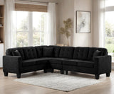 KAVALA Black Water-Resistant Fabric 107" x 84" Reversible Sectional