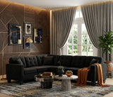 KAVALA Black Water-Resistant Fabric 107" x 84" Reversible Sectional