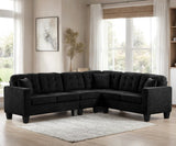 KAVALA Black Water-Resistant Fabric 107" x 84" Reversible Sectional
