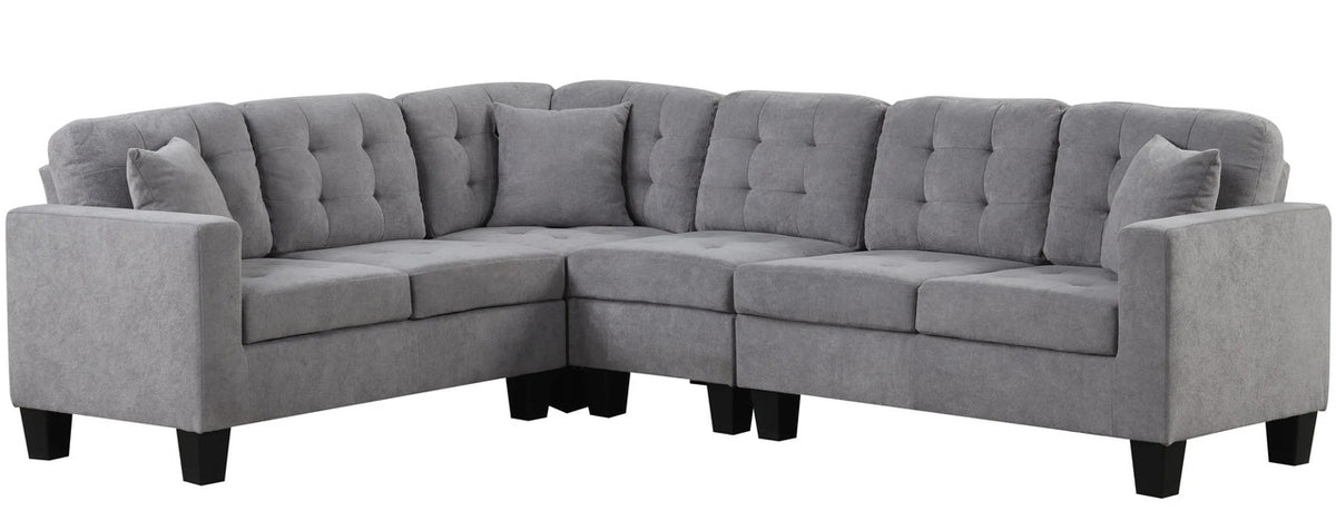 KAVALA Gray Water-Resistant 107" x 84" Reversible Sectional
