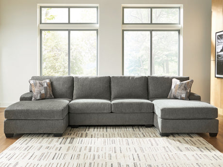 KAXIM Gray Chenille 142" x 61" Double Chaise Sectional