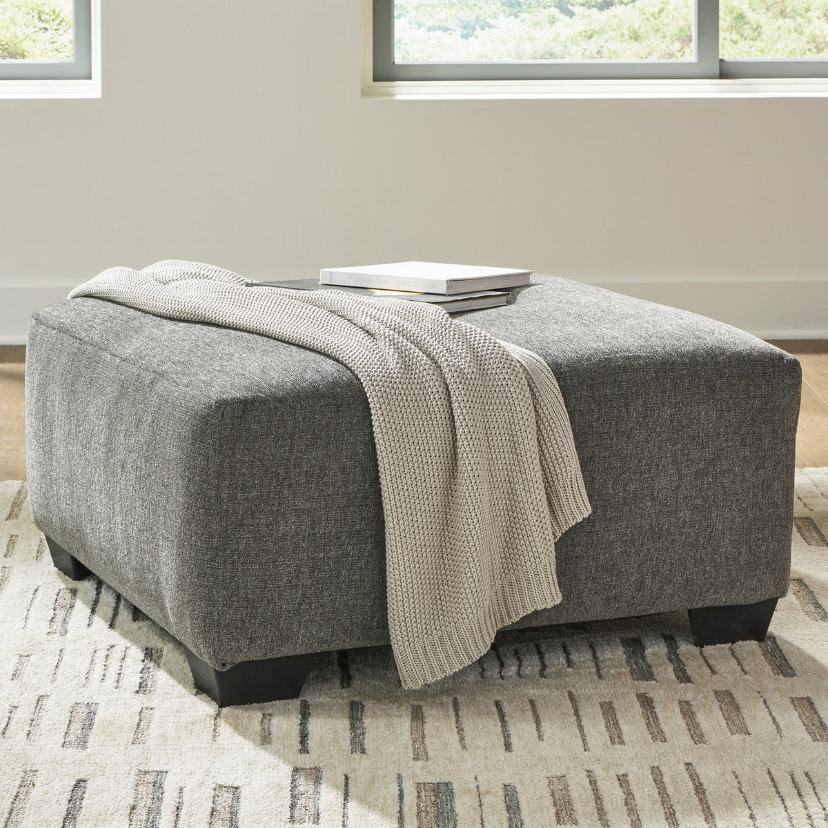KAXIM Gray 40" x 40" Ottoman