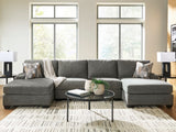 KAXIM Gray Chenille 142" x 61" Double Chaise Sectional