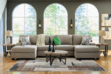 KAXIM Light Brown Chenille 142" x 61" Double Chaise Sectional