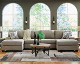 KAXIM Light Brown Chenille 142" x 61" Double Chaise Sectional
