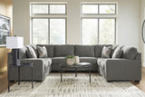 KAXIM Gray Chenille 142" x 93" Oversized Sectional with Double Sofa