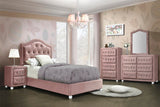 KELLIE Pink Velvet 40" Wide Dresser & Mirror