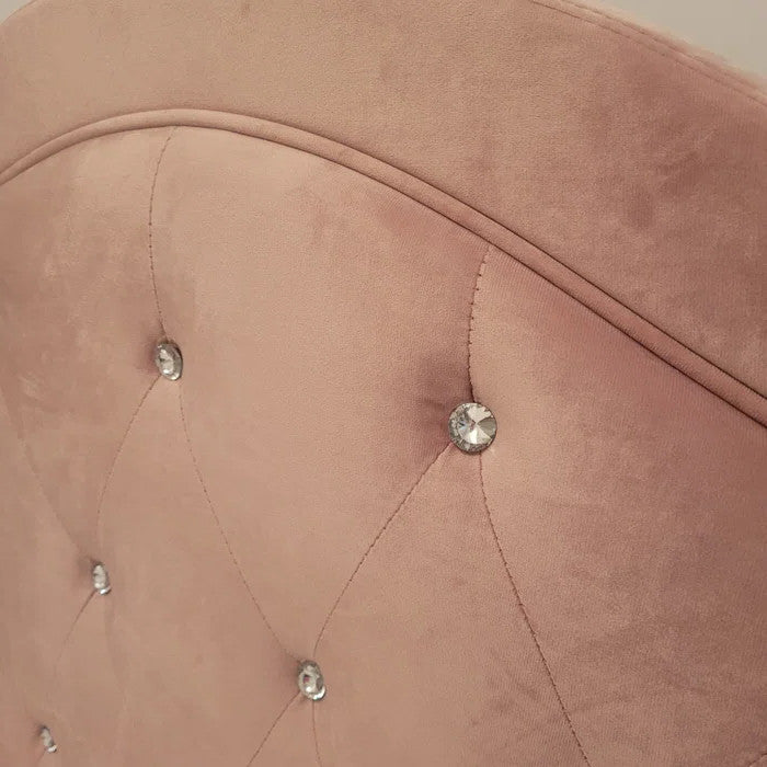KELLIE Pink Velvet Platform Bed
